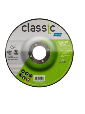 Disco de Desbaste Metal - Marca Norton <br> Modelo Classic BDA600 <br> Medida 115mm X 6,4mm X 22,23mm