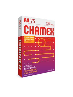 Papel A4 Sulfite 75g/m² - Marca Chamex <br> Tamanho 210mm X 297mm <br> Resma c/ 500 Folhas