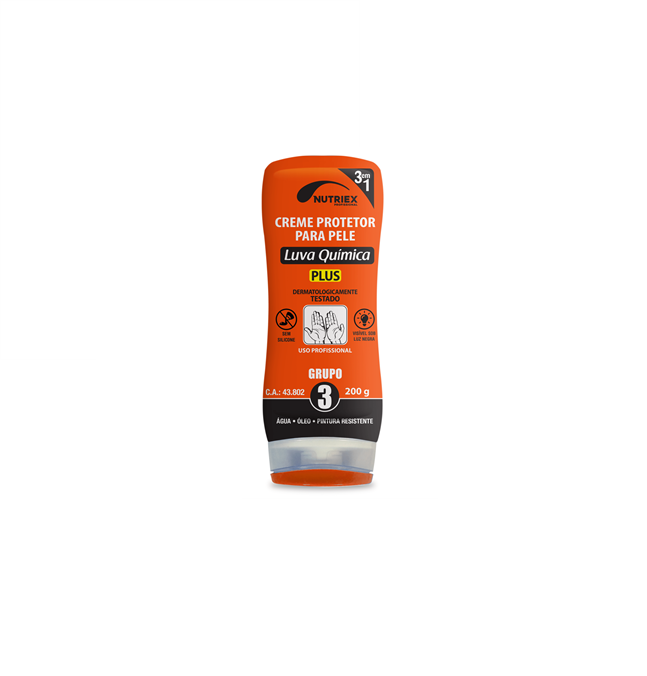 Creme Protetor para as Mãos – Marca Nutriex <br> Modelo Luva Química – Grupo 3 <br> Frasco c/ 200g