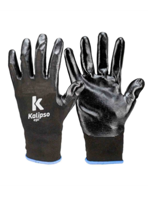 Luva NBR - Elastano + Nitrílica <br> Marca Kalipso - Cor Preta