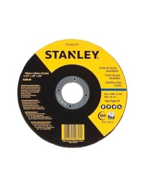 Disco de Corte para Metais - Marca Stanley <br> Modelo STA8067 <br> Medida 180mm X 1,6mm X 22,23mm