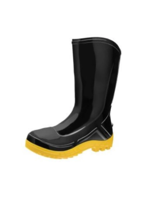 Bota de PVC – Cano Médio – Marca Vulcaflex/Marluvas – Solado Bidensidade – Sem Biqueira – Cor Preta+Amarela