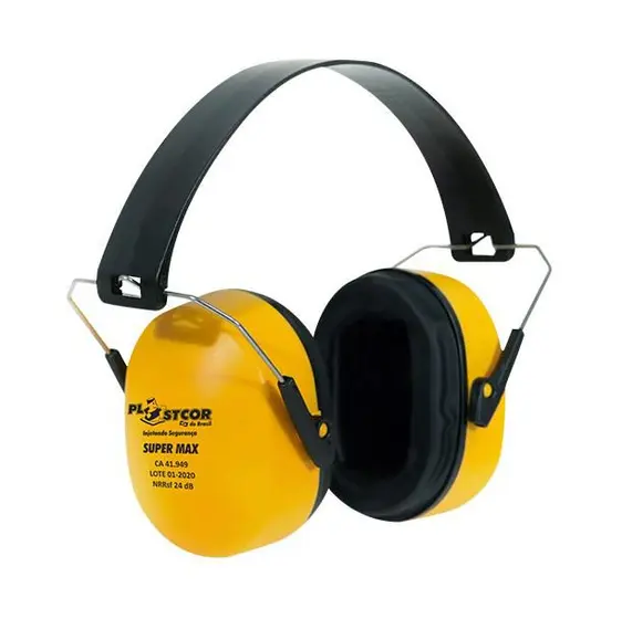 Abafador Auricular – Tipo Concha <br> Modelo Super Max – Marca Plastcor <br> Cor Amarela
