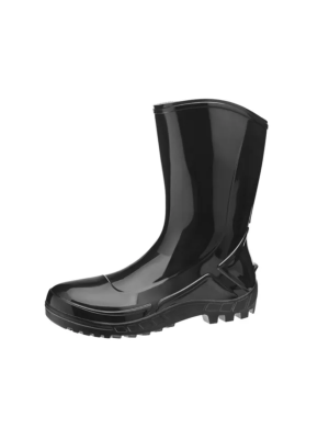 Bota de PVC - Cano Médio <br> Marca Vulcaflex/Marluvas <br> Solado Monodensidade <br> Sem Biqueira - Cor Preta