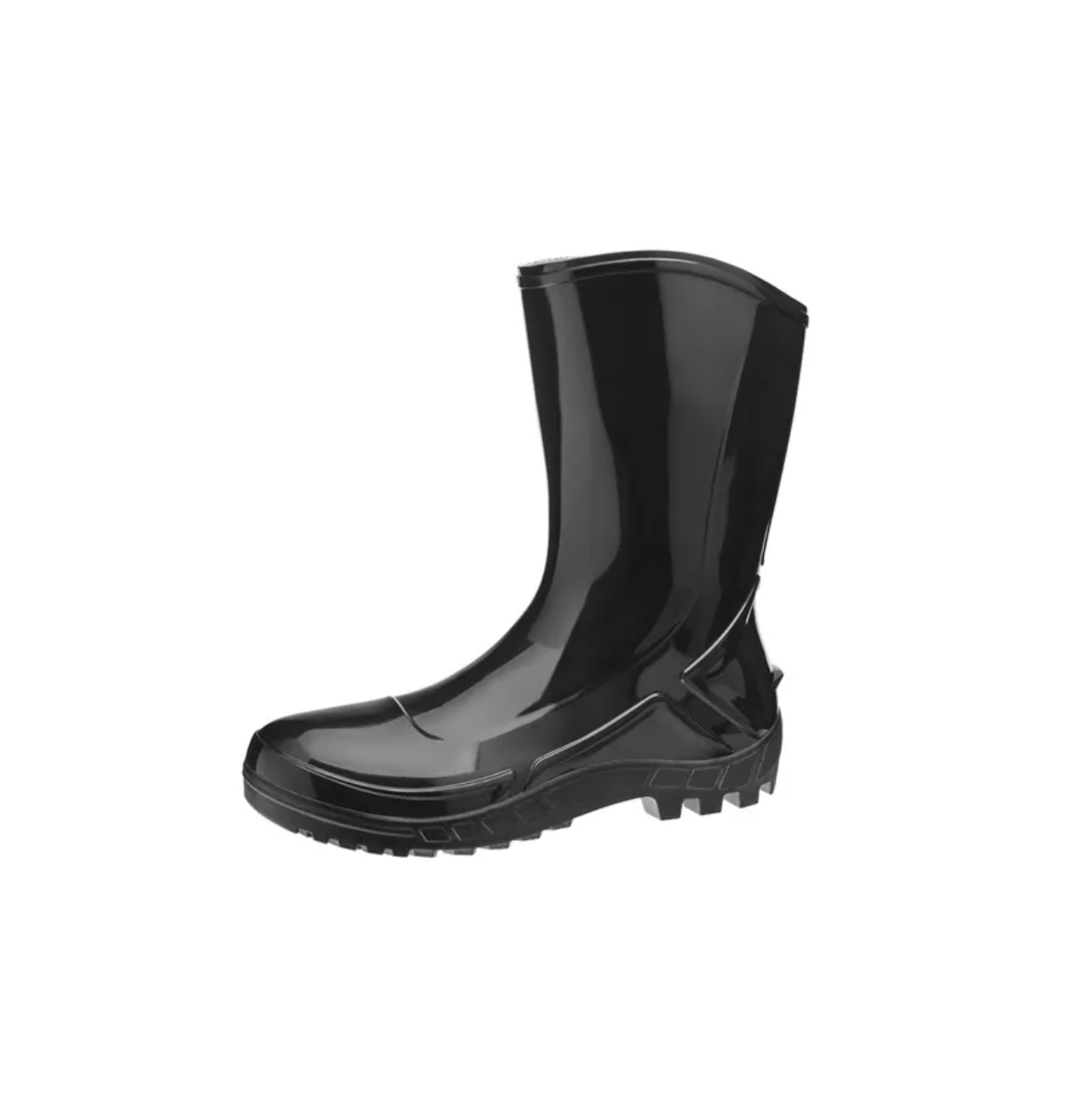 Bota de PVC – Cano Médio <br> Marca Vulcaflex/Marluvas <br> Solado Monodensidade <br> Sem Biqueira – Cor Preta