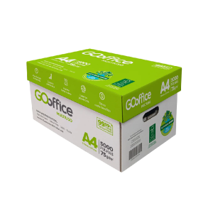 Papel A4 Sulfite 75g/m² – Marca Go Office - Tamanho 210mm X 297mm - Caixa Master com 10 Resmas de 500 Folhas