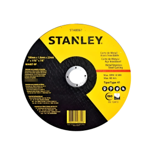 Disco de Corte para Metais – Marca Stanley – Modelo STA8067 – Medida 180mm X 1,6mm X 22,23mm