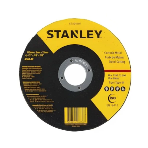 Disco de Corte para Metais – Marca Stanley – Modelo STA0410F – Medida 115mm X 3,0mm X 22,23mm