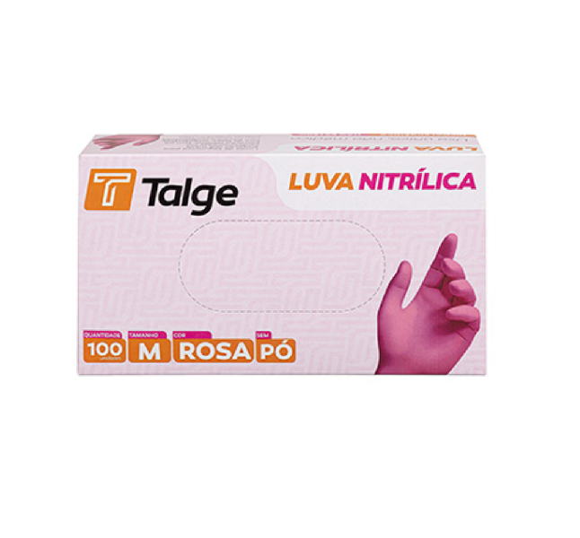 Luva Nitrílica – Proteção Contra <br> Agentes Químicos e Biológicos <br> Marca Talge – Caixa c/ 100 unidades