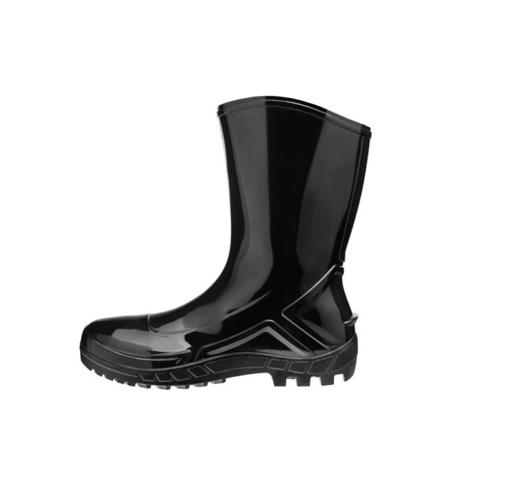 Bota de PVC – Cano Médio <br> Marca Vulcaflex/Marluvas <br> Solado Monodensidade <br> Sem Biqueira – Cor Preta