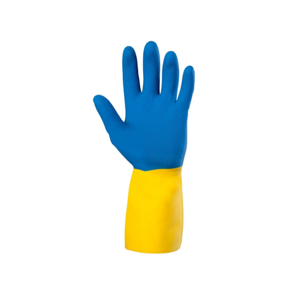 Luva de Neoprene – Marca Danny – com Punho em Latex – Modelo DA-224D – Cor Azul e Amarela