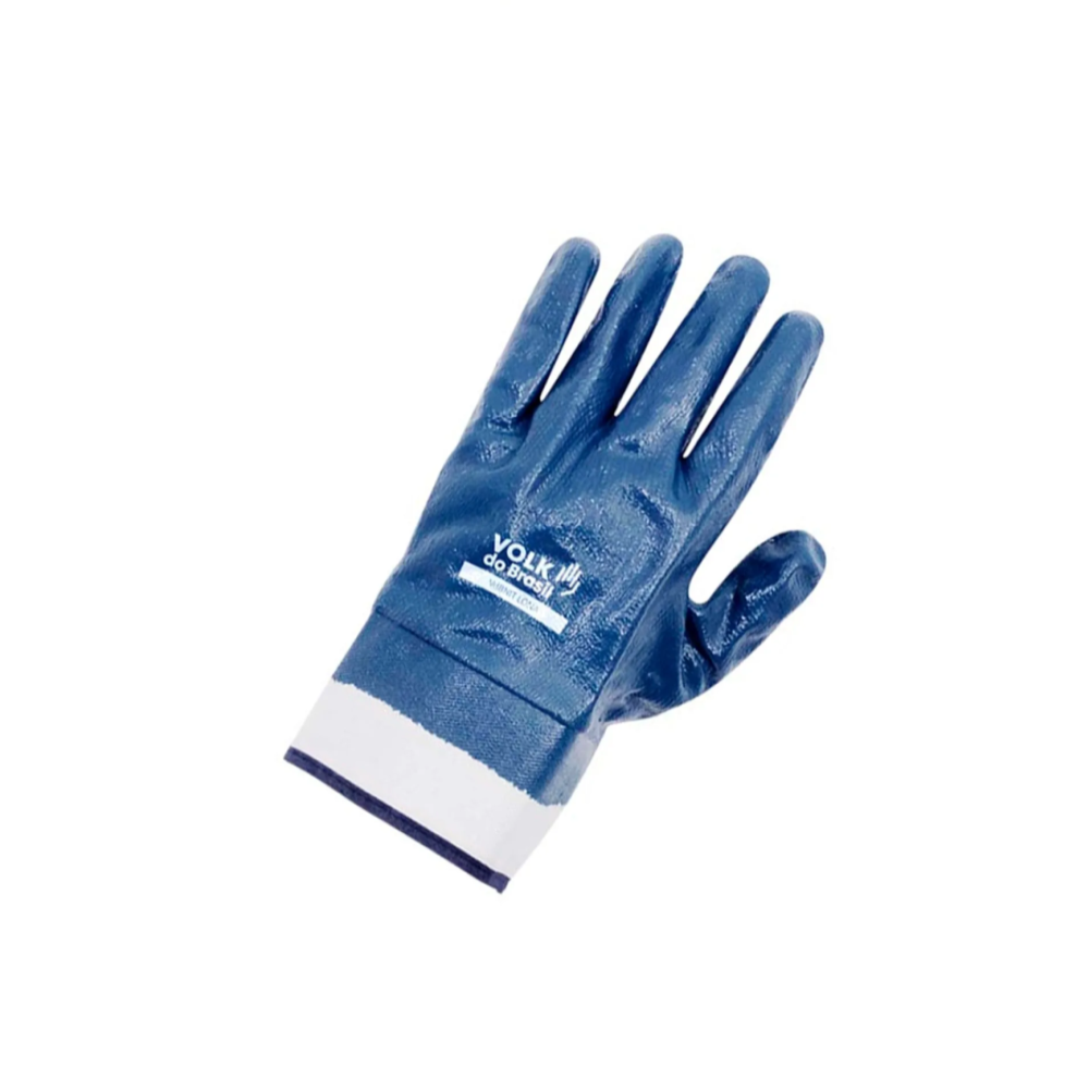 Luva Nitrílica Total – com Punho de Malha – Modelo VDBNIT – Marca Volk – Cor Azul