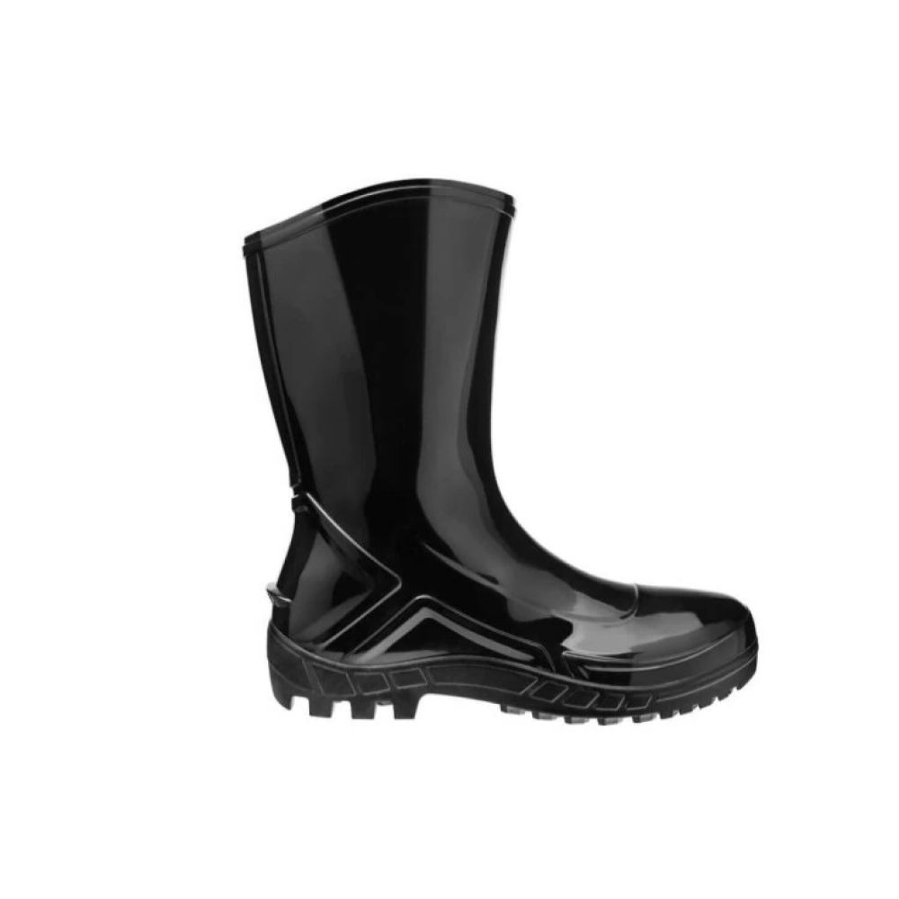 Bota de PVC – Cano Médio – Marca Vulcaflex/Marluvas – Solado Monodensidade – Sem Biqueira – Cor Preta