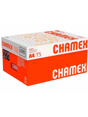 Papel A4 Sulfite 75g/m² - Marca Chamex <br> Tamanho 210mm X 297mm <br> Caixa Master com 10 Resmas de 500 Folhas