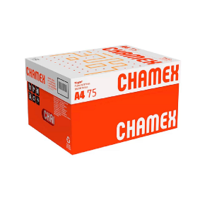 Papel A4 Sulfite 75g/m² – Marca Chamex – Tamanho 210mm X 297mm – Caixa Master com 10 Resmas de 500 Folhas