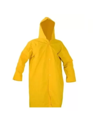 Capa de Chuva em PVC - Com Manga Longa - Marca Brascamp - Com Capuz - Com Forro - Cor Amarela