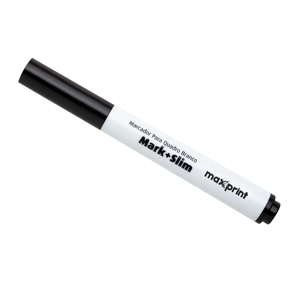 Caneta Marcador para Quadro Branco – Marca Maxprint – Cor Preta – Caixa c/ 12 Unidades