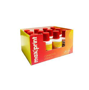 Corretivo Líquido 18ml - Marca Maxprint <br> Caixa c/ 12 Unidades