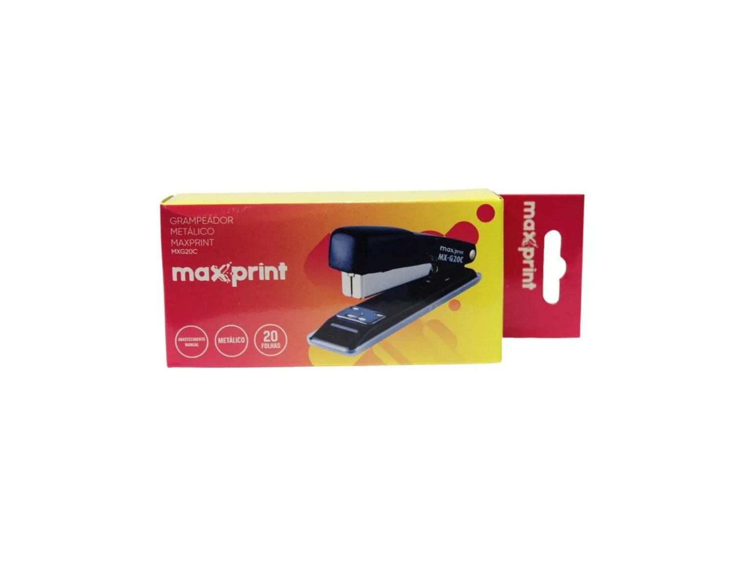 Grampeador de Papel Manual Metálico <br> Marca Maxprint – Modelo MX-G20C <br> P/ 20 Folhas