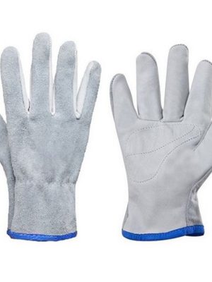 Luva Mista - Vaqueta + Couro <br> Marca Luveq - Modelo Petroleira <br> Tamanho Único - Par