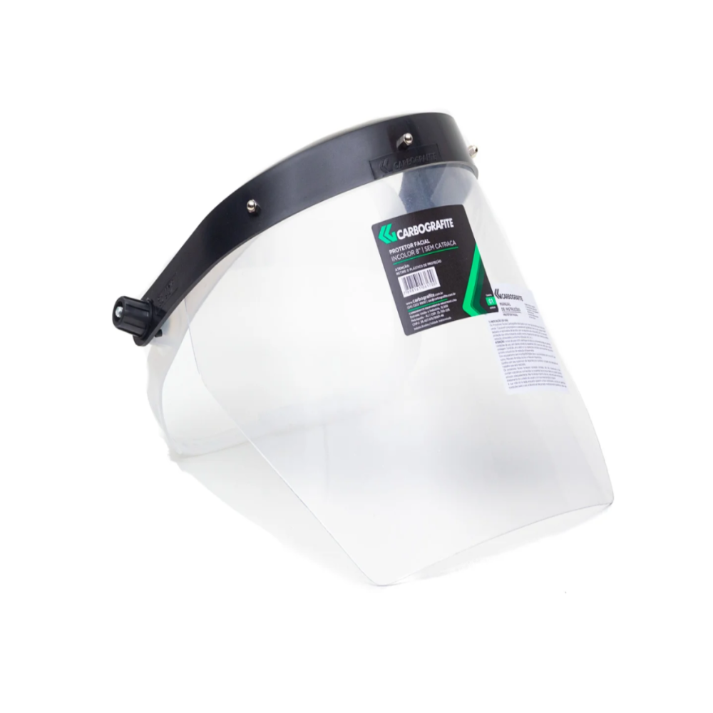 Protetor Facial – Ajuste Simples – Incolor – Marca Carbografite – Material Policarbonato – Tamanho 8″