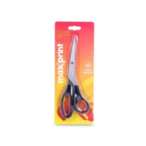 Tesoura de Aço de 21cm – Marca Maxprint – Cabo Plástico em ABS – Modelo MX-T21